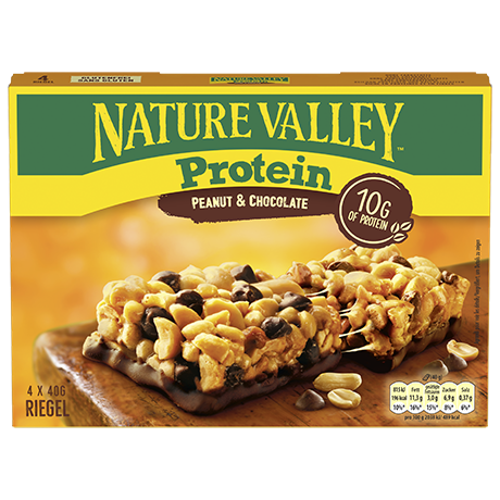 Nature Valley Protein Erdnuss & Schokolade package